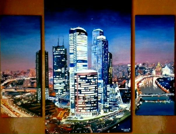 #Москва #масло #модульная_картина #Анастасия_Анохина