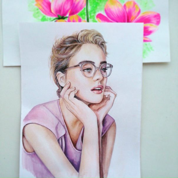 #сухая_пастель #акварель #ирина_полянская