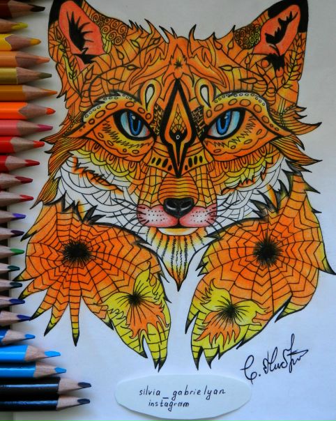#черная_ручка #разноцветные_карандаши #silvia_gabrielyan