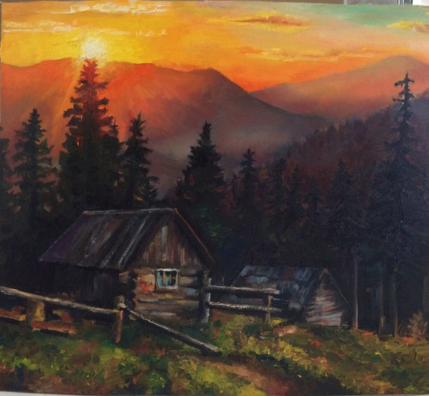 #масло #холст #пейзаж #эстетика_заката