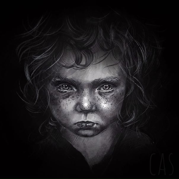 #cas #тушь #акварельный_карандаш